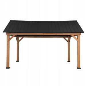 Altana Ogrodowa Drewniana TODI 3,35m x 3,99m z Dachem Dwuspadowym i Hakiem Sufitowym